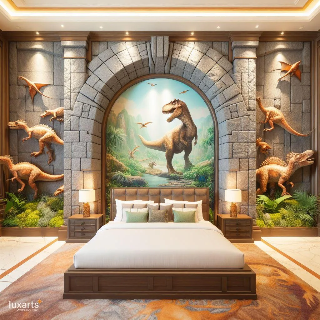 Roar into Adventure: Jurassic Park-Themed Bedroom for Dino Fans luxarts jurassic park bedroom 2 jpg