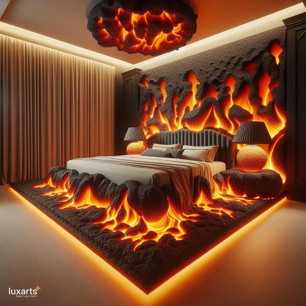 Lava-Inspired Bed: Sleep in the Fiery Depths of Style luxarts lava inspired bed 0 jpg