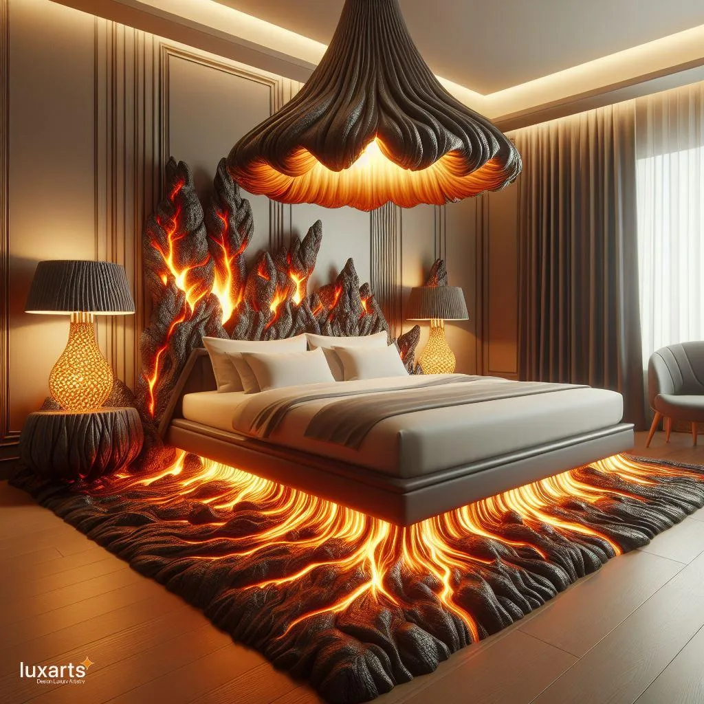 Lava-Inspired Bed: Sleep in the Fiery Depths of Style luxarts lava inspired bed 1 jpg