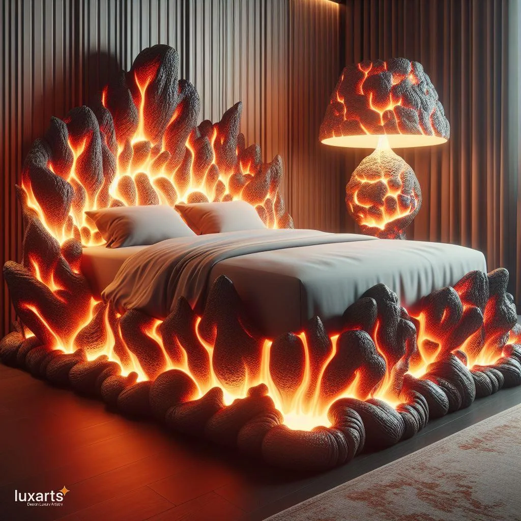 Lava-Inspired Bed: Sleep in the Fiery Depths of Style luxarts lava inspired bed 2 jpg