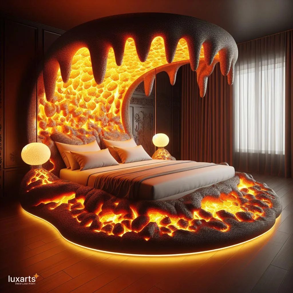 Lava-Inspired Bed: Sleep in the Fiery Depths of Style luxarts lava inspired bed 4 jpg