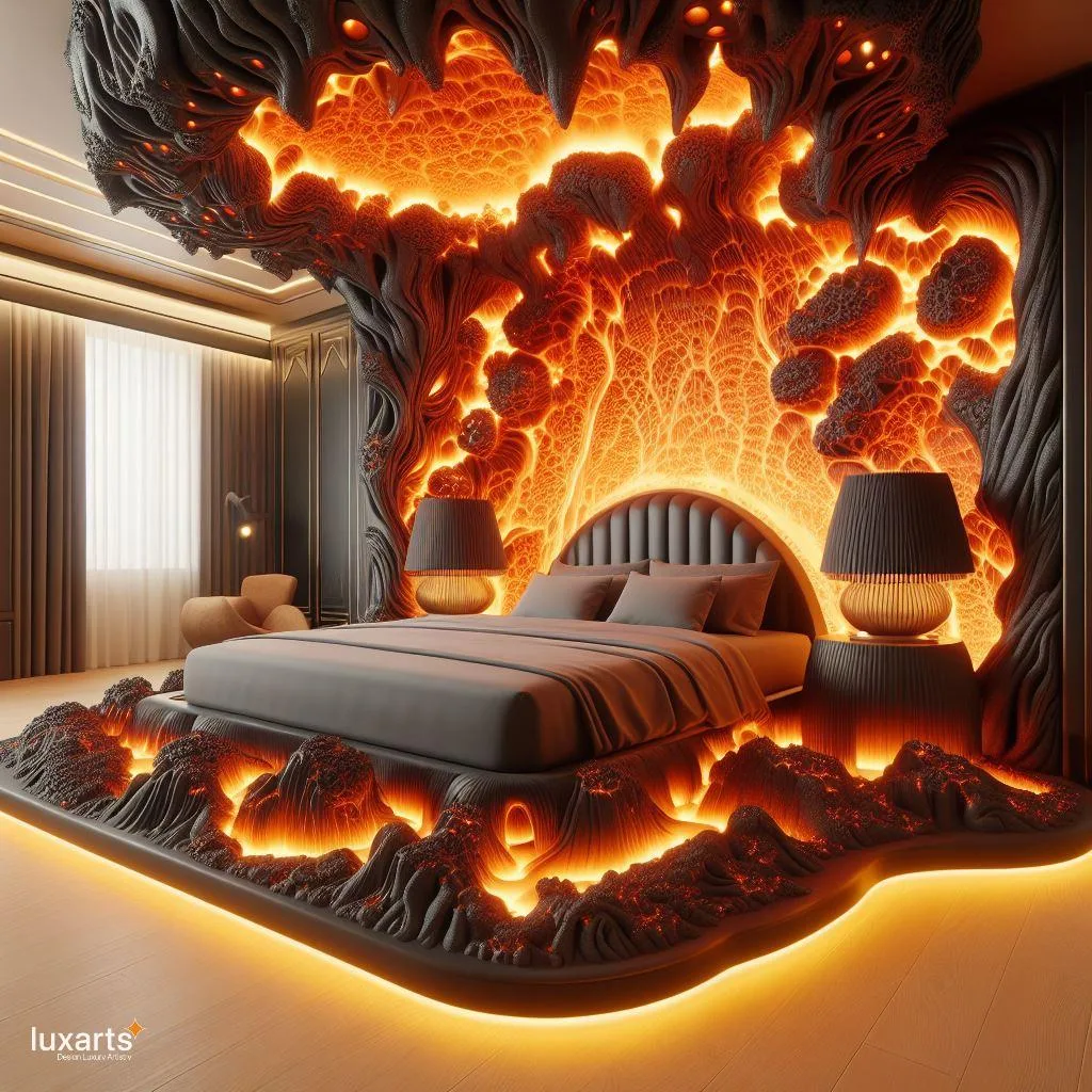Lava-Inspired Bed: Sleep in the Fiery Depths of Style