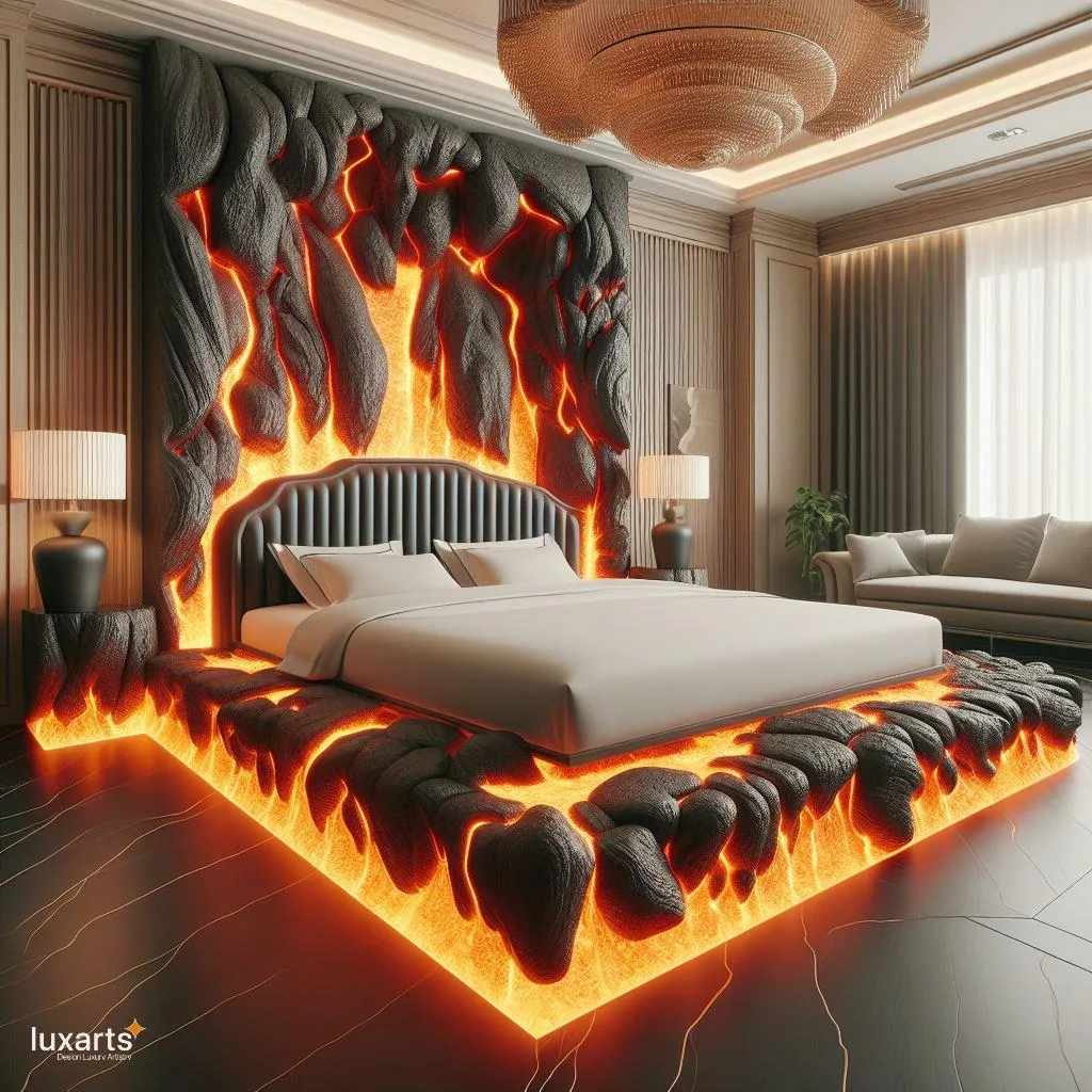 Lava-Inspired Bed: Sleep in the Fiery Depths of Style luxarts lava inspired bed 7 jpg