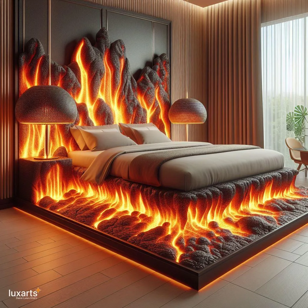 Lava-Inspired Bed: Sleep in the Fiery Depths of Style luxarts lava inspired bed 8 jpg