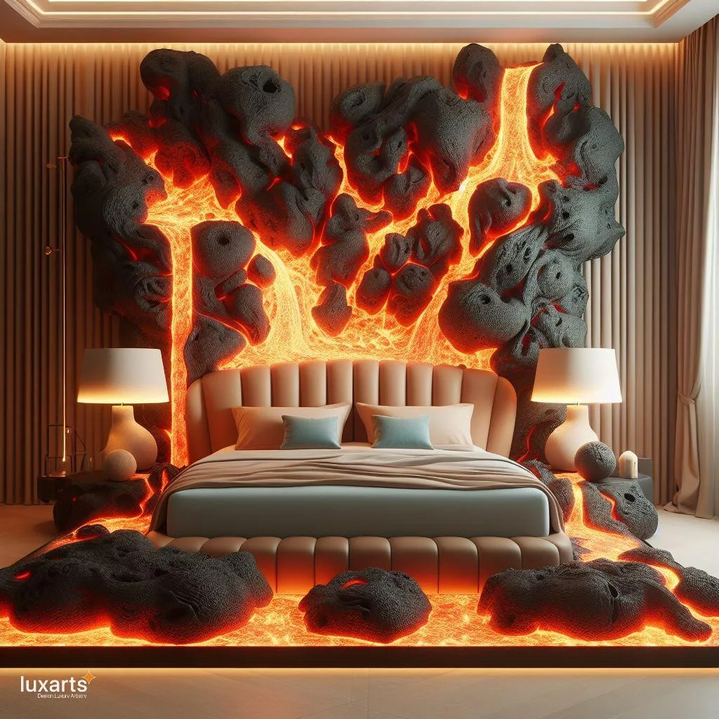 Lava-Inspired Bed: Sleep in the Fiery Depths of Style luxarts lava inspired bed 9 jpg