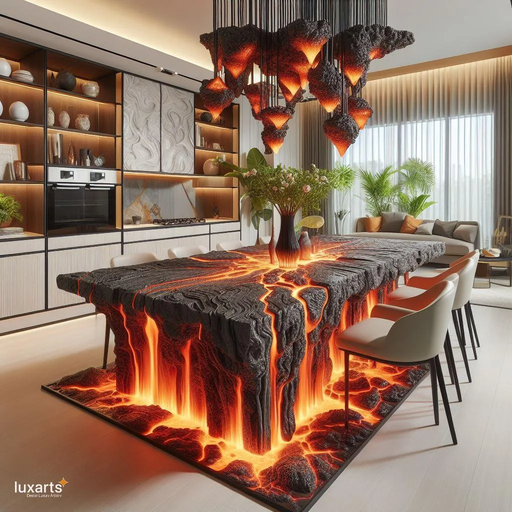 Lava Inspired Dining Table: Infuse Your Dining Space with Fiery Elegance luxarts lava inspired dining table 10 jpg