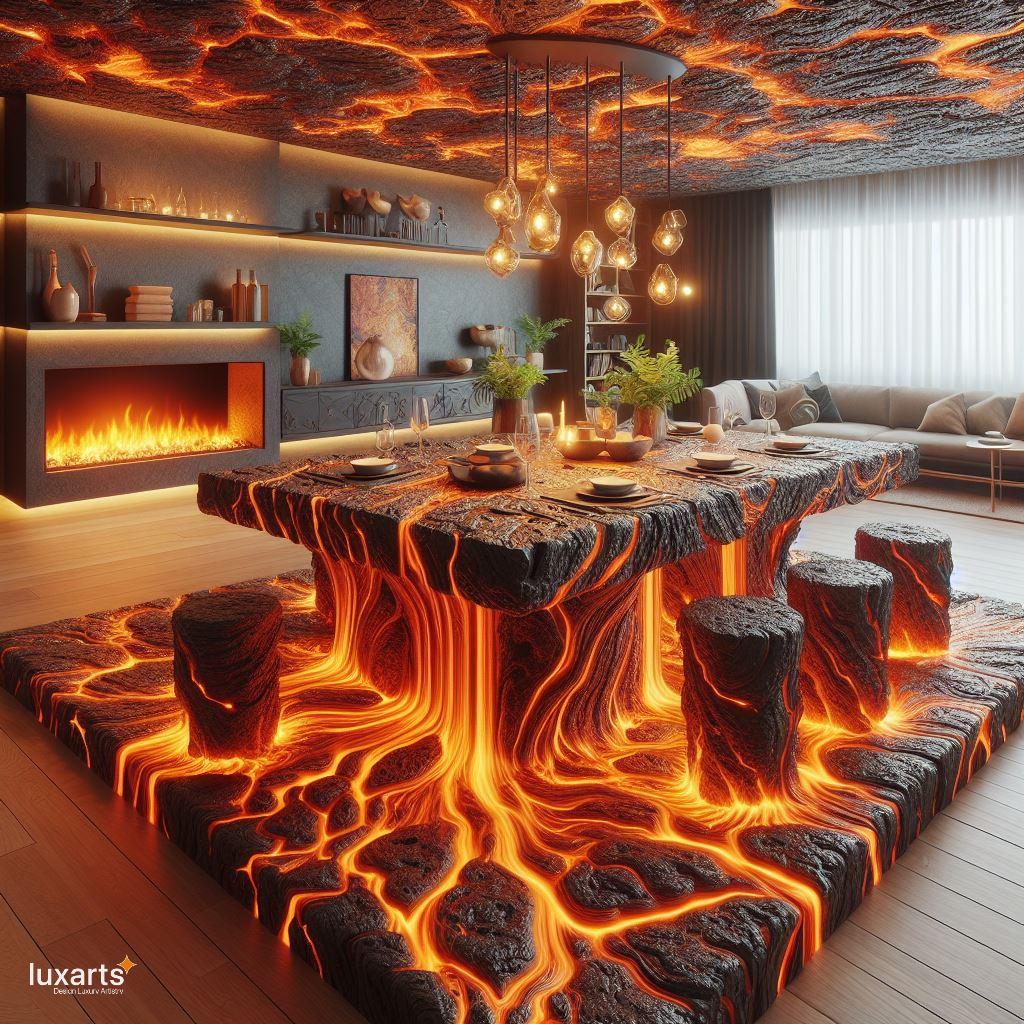 Lava Inspired Dining Table: Infuse Your Dining Space with Fiery Elegance luxarts lava inspired dining table 5