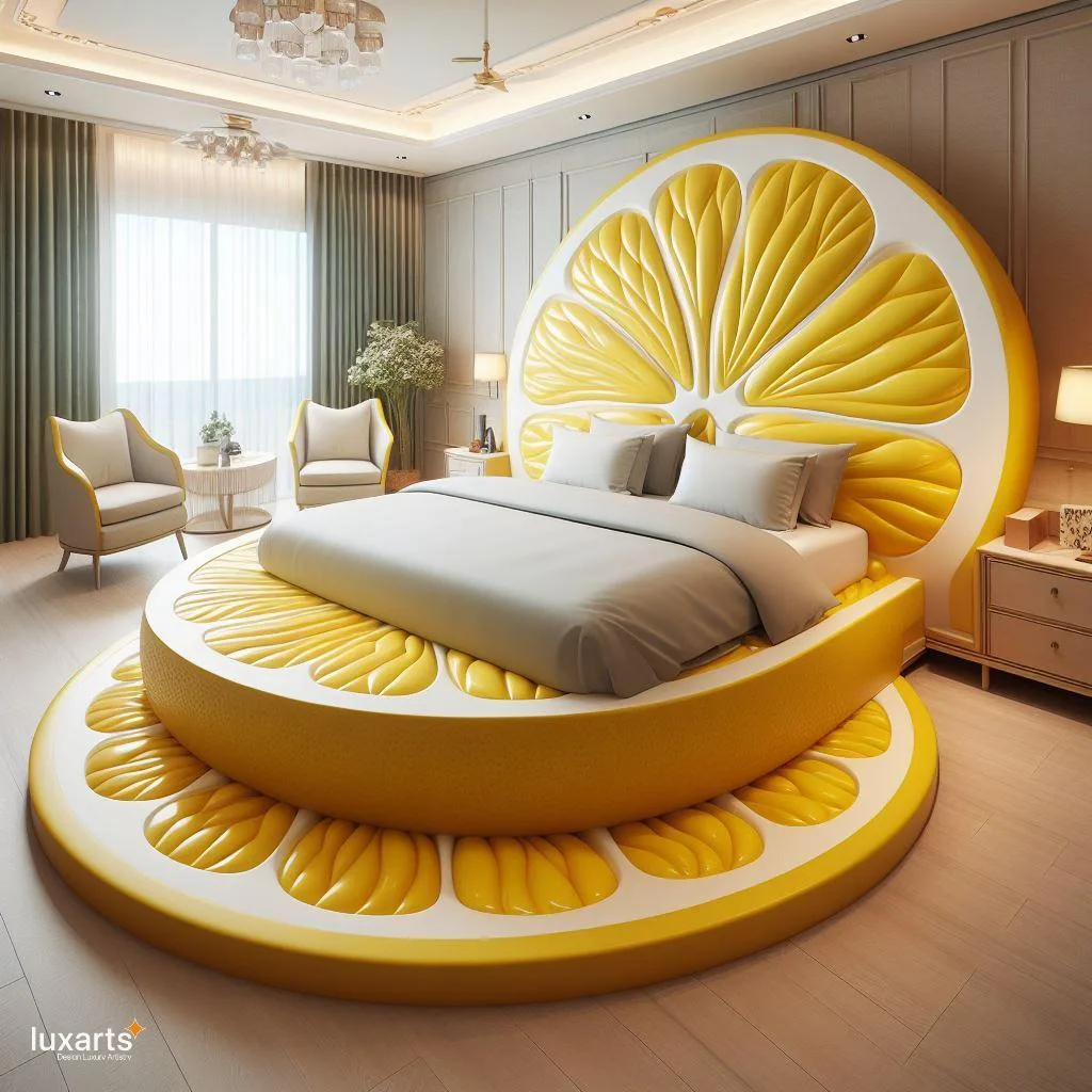 Zesty Dreams: Lemon-Inspired Bed for a Refreshing Night's Sleep luxarts lemon inspired bed 0 jpg