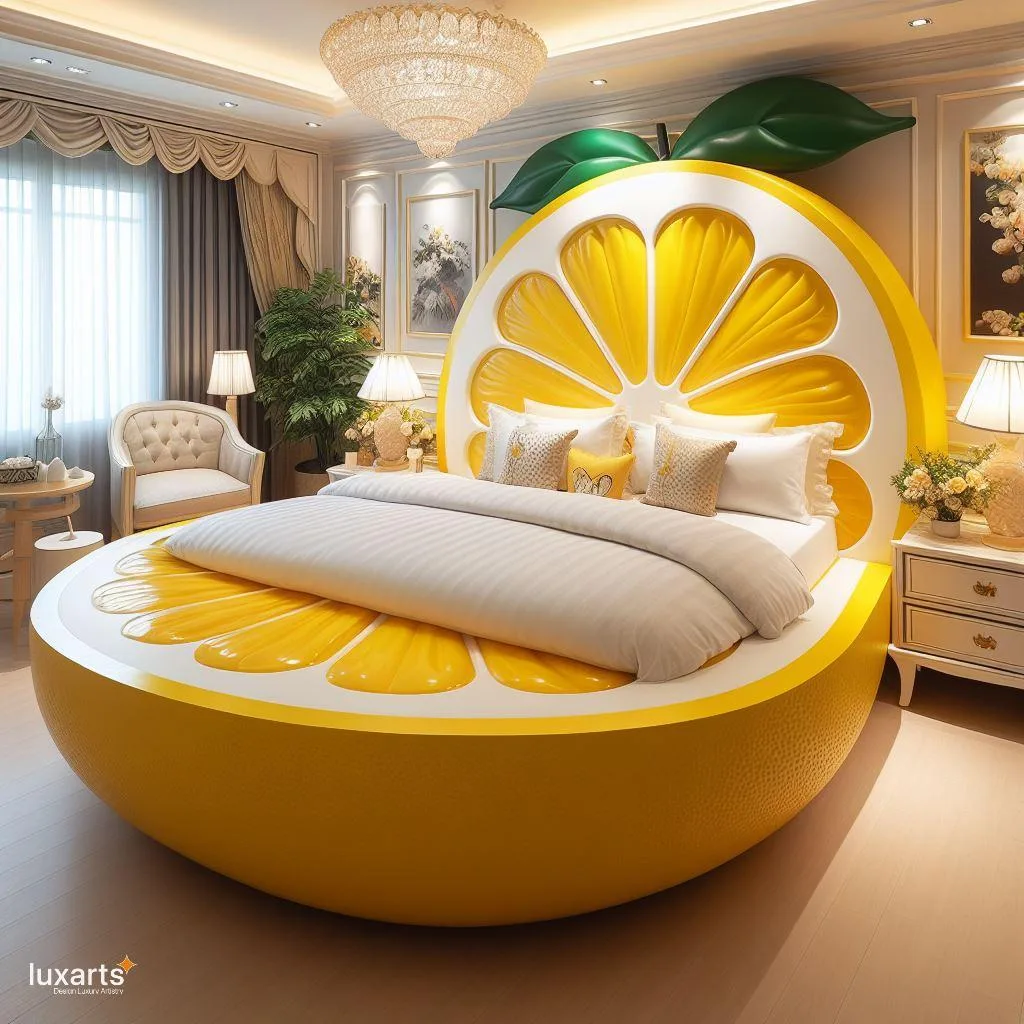 Zesty Dreams: Lemon-Inspired Bed for a Refreshing Night's Sleep luxarts lemon inspired bed 1 jpg