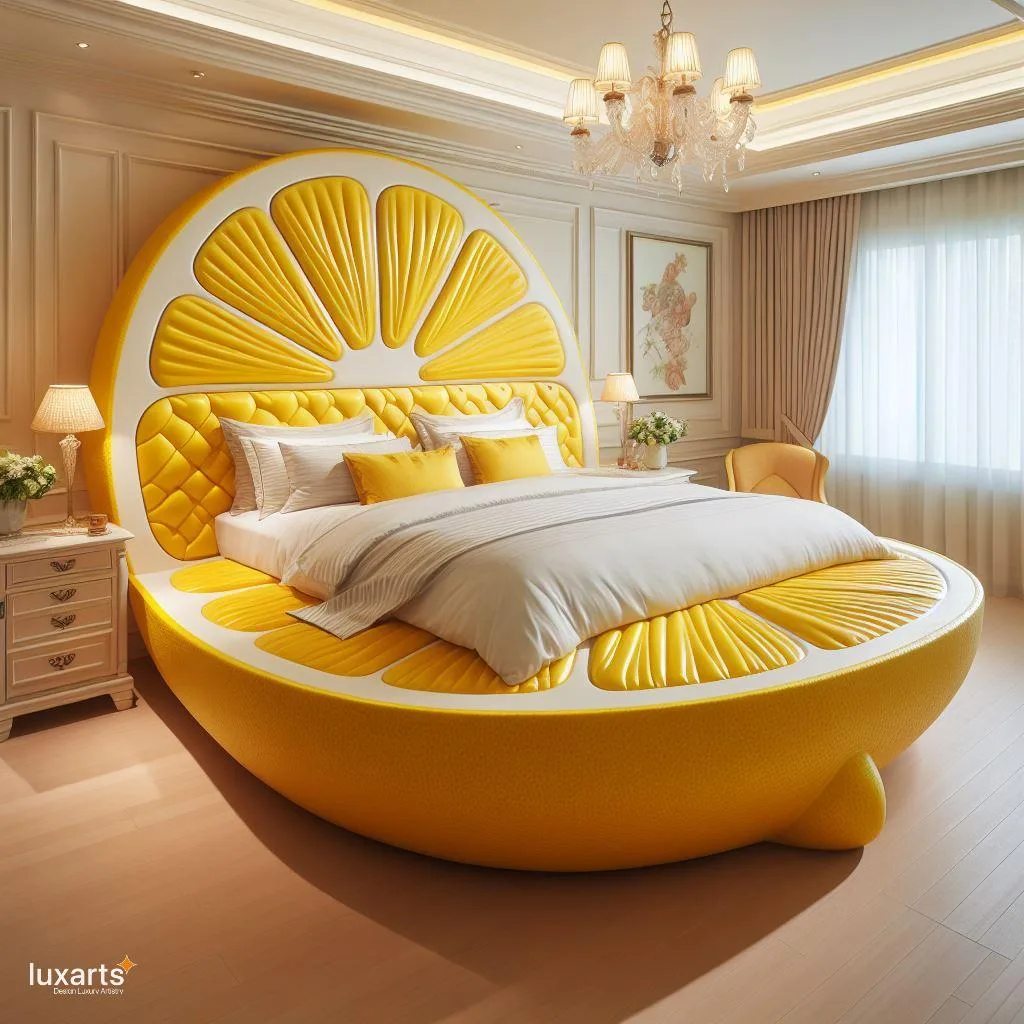Zesty Dreams: Lemon-Inspired Bed for a Refreshing Night's Sleep luxarts lemon inspired bed 2 jpg