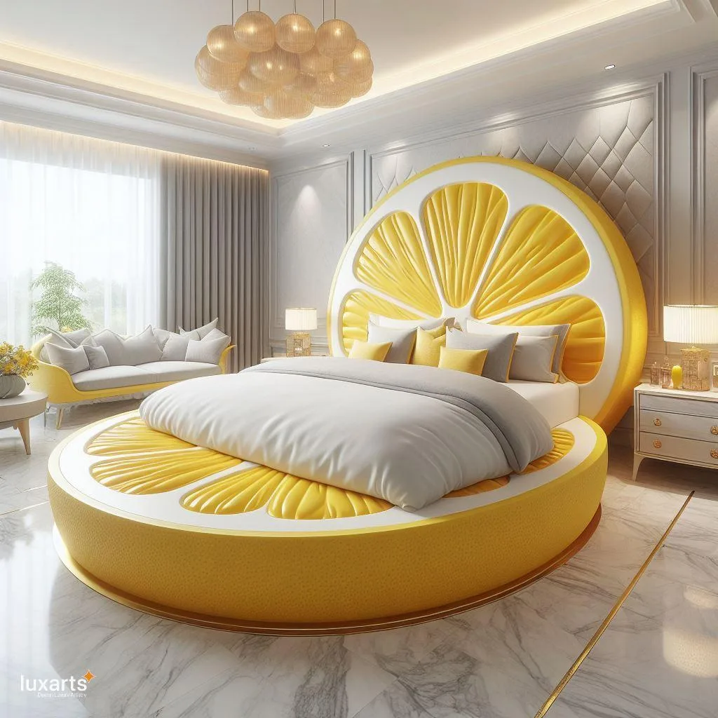 Zesty Dreams: Lemon-Inspired Bed for a Refreshing Night's Sleep luxarts lemon inspired bed 5 jpg