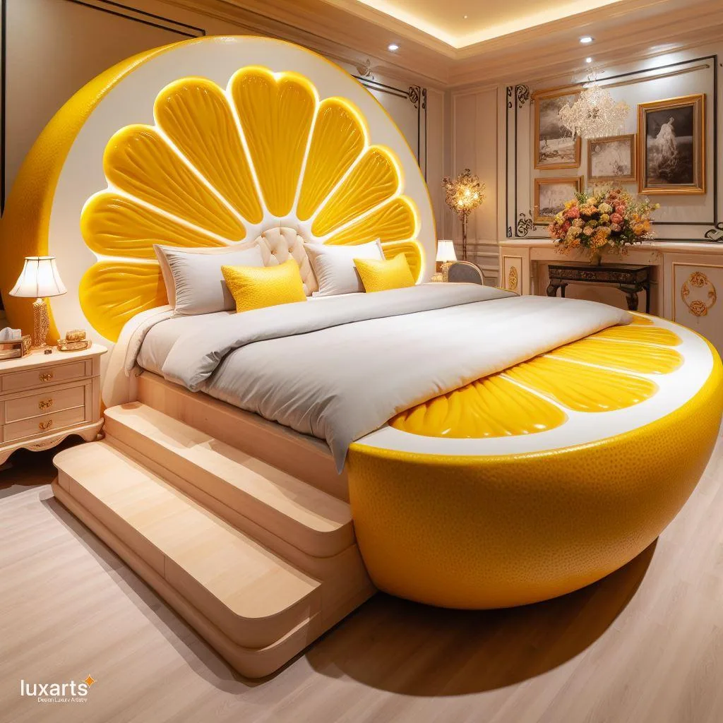Zesty Dreams: Lemon-Inspired Bed for a Refreshing Night's Sleep luxarts lemon inspired bed 7 jpg