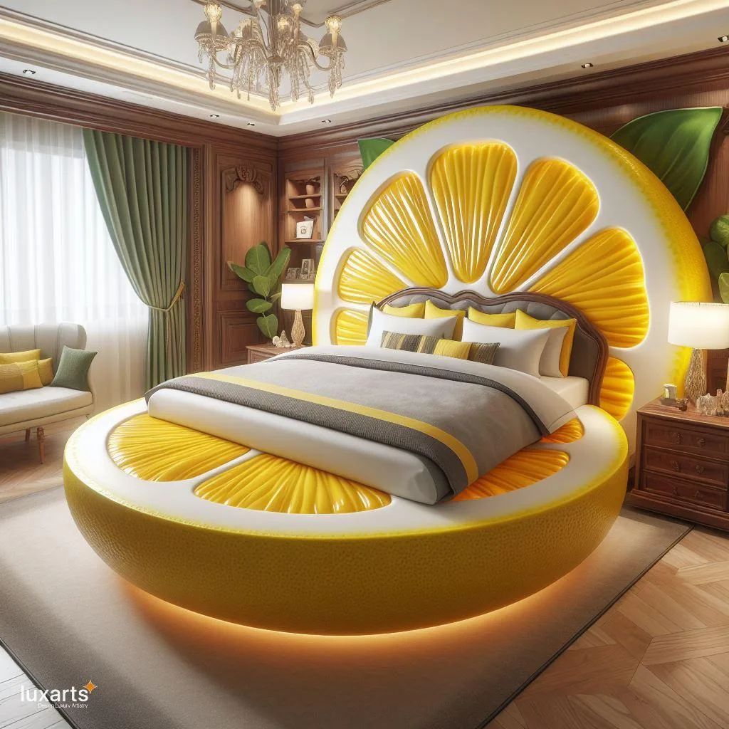 Zesty Dreams: Lemon-Inspired Bed for a Refreshing Night's Sleep luxarts lemon inspired bed 9 jpg