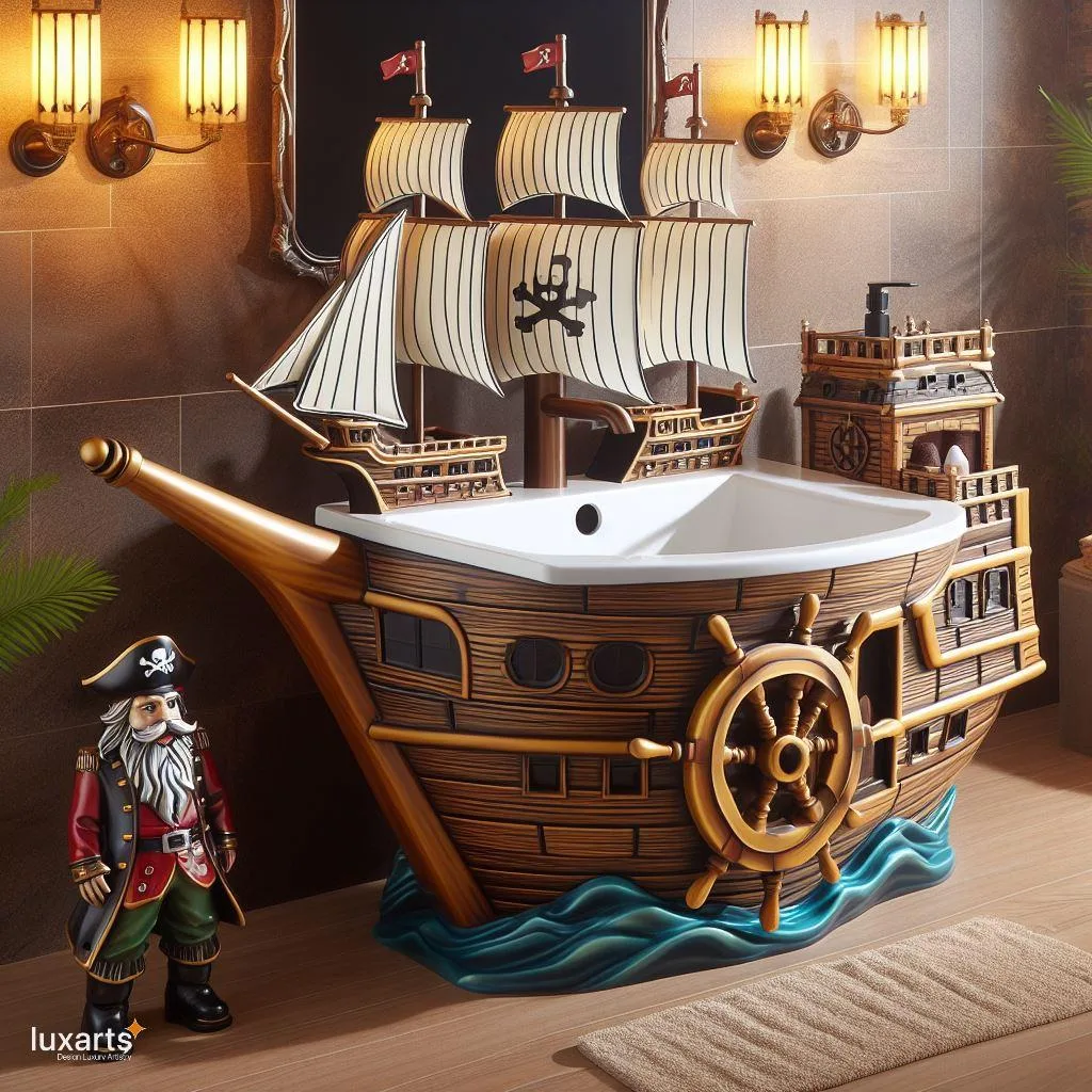 Pirate Ship Inspired Sink: Transform Your Bathroom with Nautical Charm luxarts pirate ship inspired sink 1 jpg