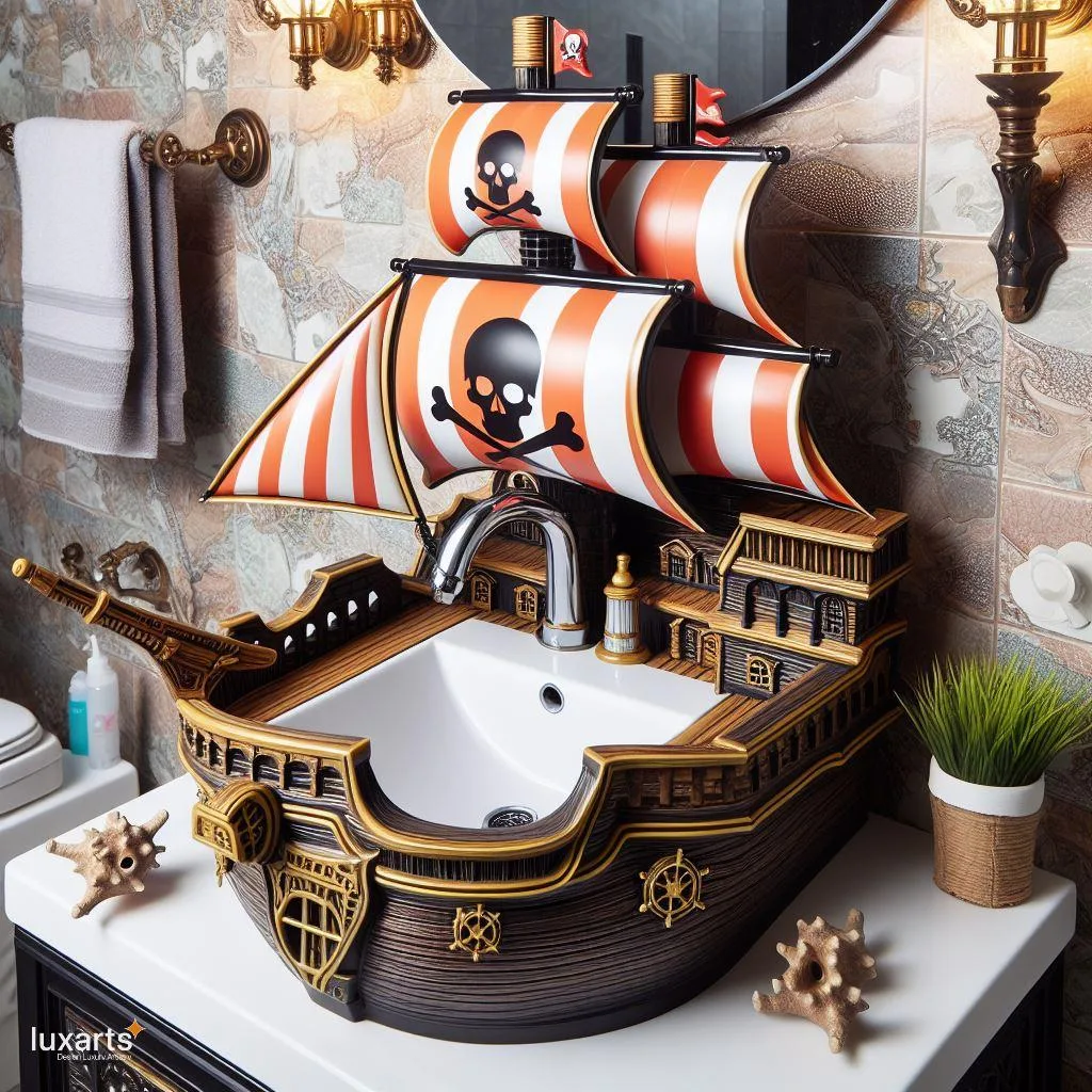 Pirate Ship Inspired Sink: Transform Your Bathroom with Nautical Charm luxarts pirate ship inspired sink 11 jpg