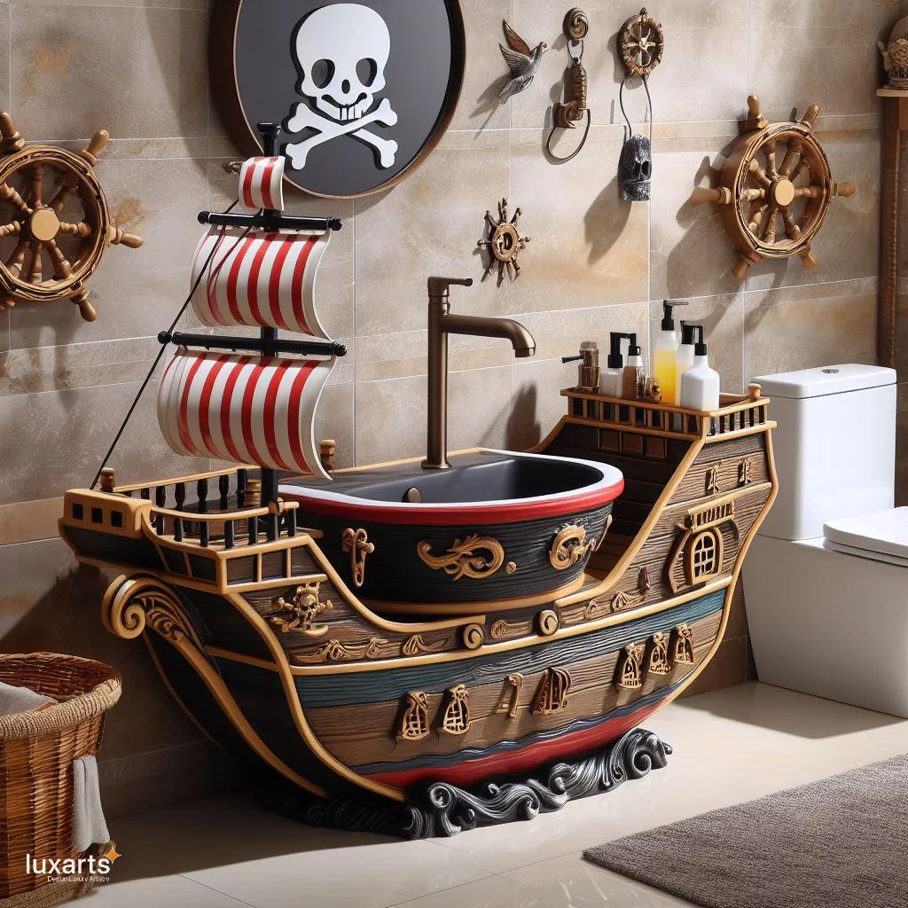Pirate Ship Inspired Sink: Transform Your Bathroom with Nautical Charm luxarts pirate ship inspired sink 3 jpg