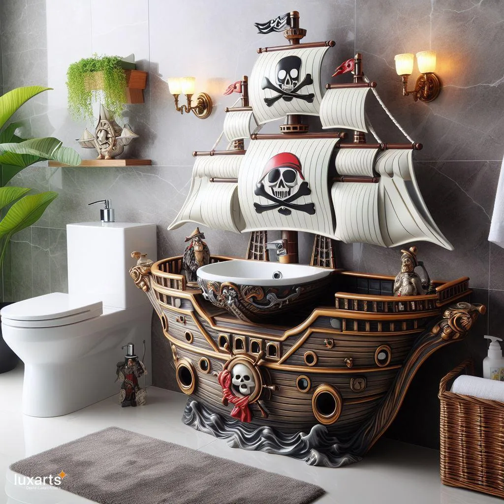 Pirate Ship Inspired Sink: Transform Your Bathroom with Nautical Charm luxarts pirate ship inspired sink 4 jpg