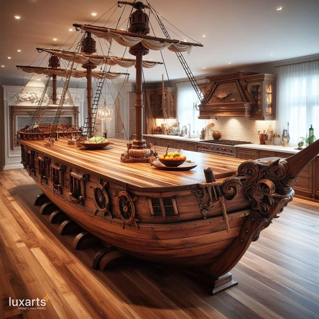 Set Sail in Style: Pirate Ship Kitchen Islands for Nautical Kitchens luxarts pirate ship kitchen islands 1 jpg