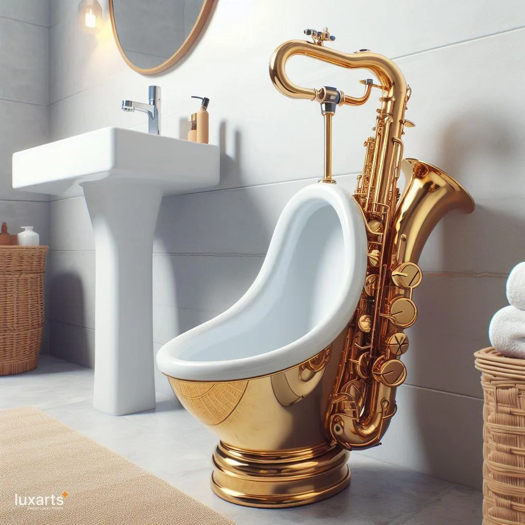 Jazz Up Your Bathroom: Saxophone-Shaped Urinals for Musical Decor luxarts saxophone shaped saurinal 13 jpg