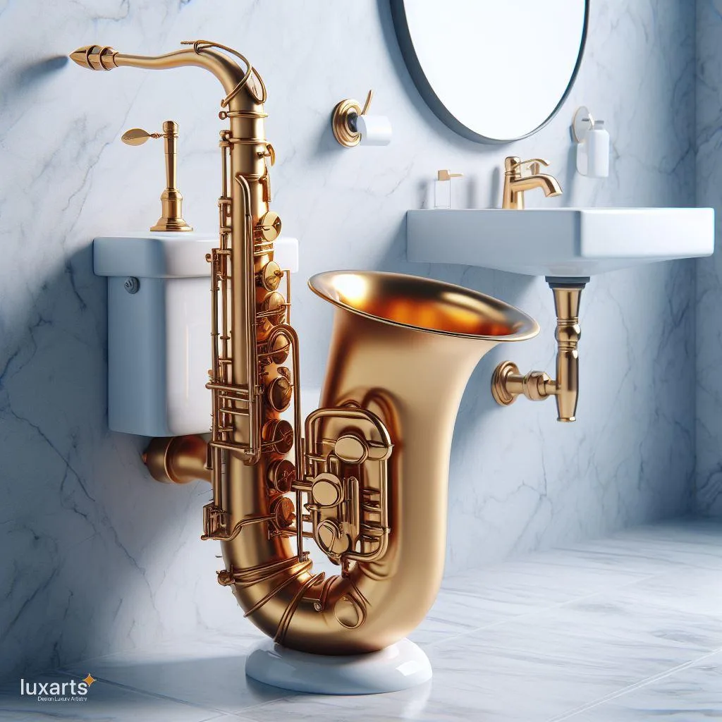 Jazz Up Your Bathroom: Saxophone-Shaped Urinals for Musical Decor luxarts saxophone shaped saurinal 18 jpg