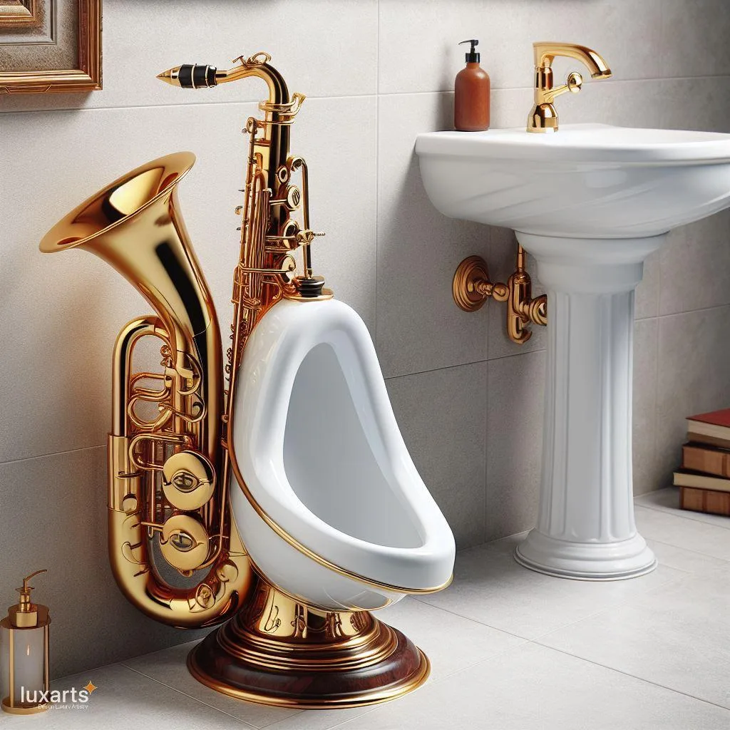 Jazz Up Your Bathroom: Saxophone-Shaped Urinals for Musical Decor luxarts saxophone shaped saurinal 5 jpg