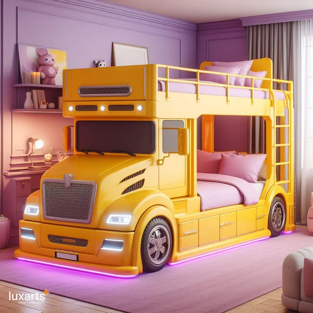 Rev Up Your Bedroom: Semi-Truck-Inspired Bunk Beds luxarts semi truck bunk beds 1 1 jpg