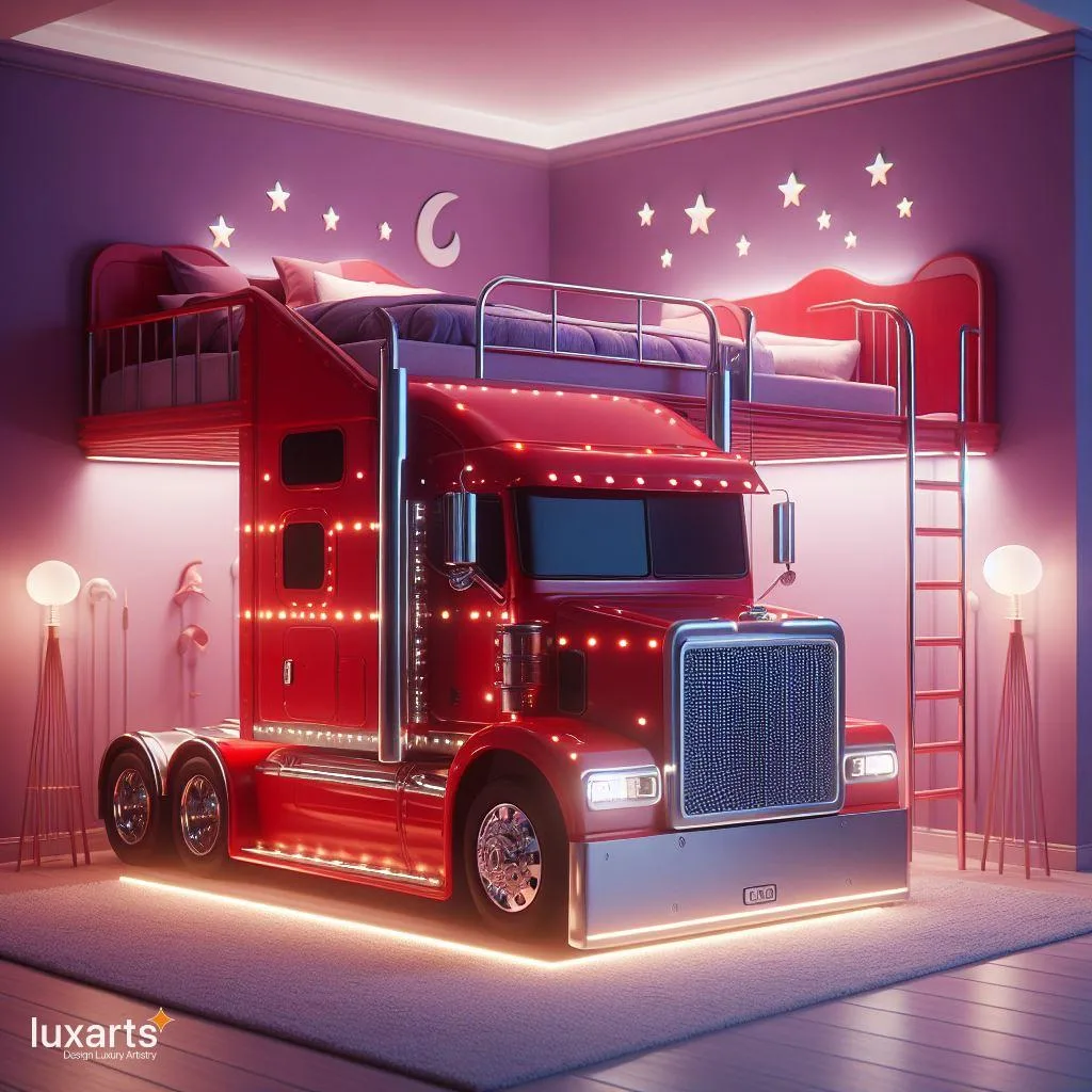 Rev Up Your Bedroom: Semi-Truck-Inspired Bunk Beds luxarts semi truck bunk beds 2 1 jpg
