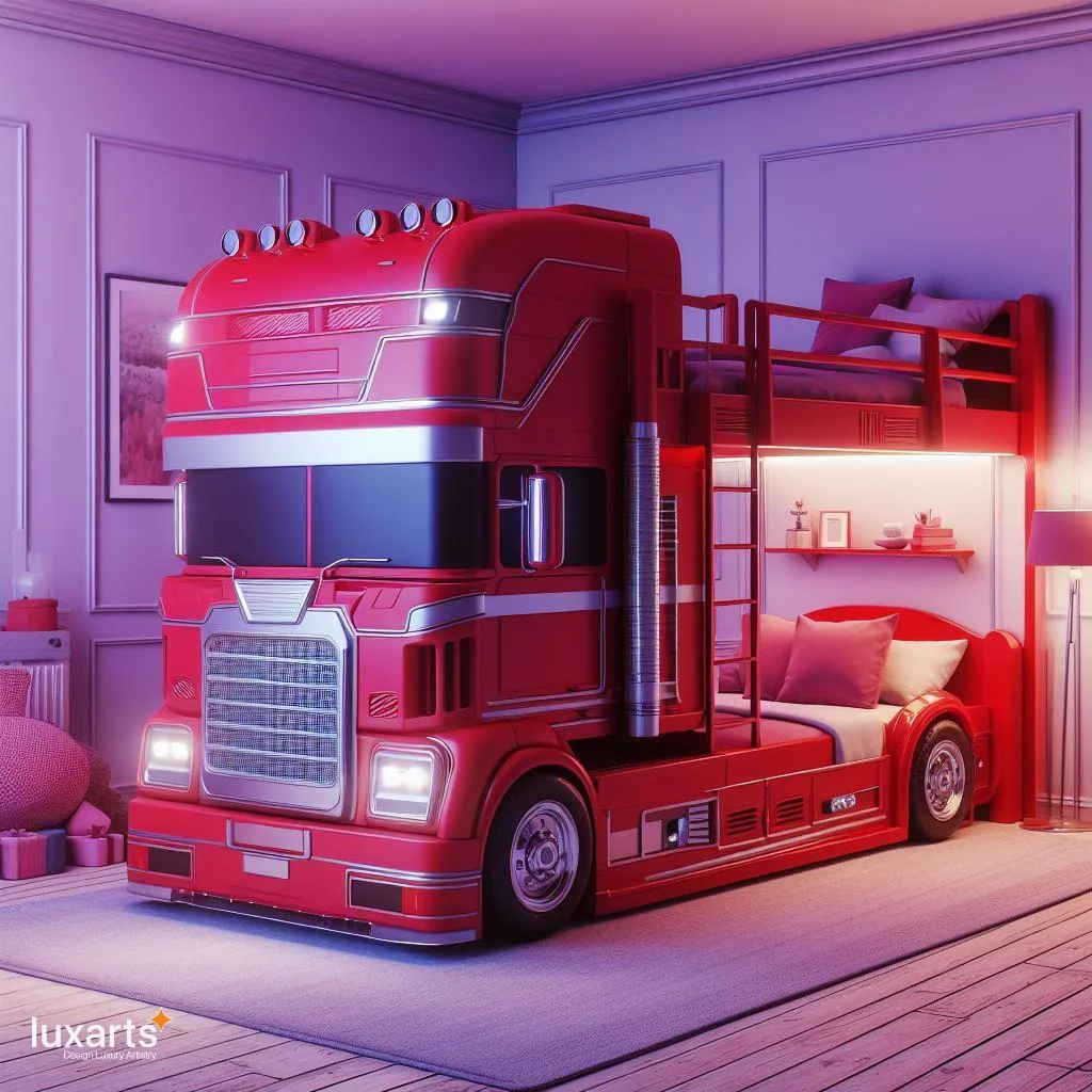 Rev Up Your Bedroom: Semi-Truck-Inspired Bunk Beds luxarts semi truck bunk beds 6 1 jpg