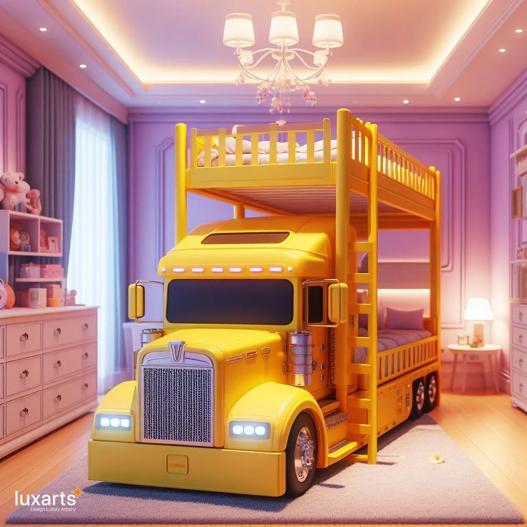 Rev Up Your Bedroom: Semi-Truck-Inspired Bunk Beds luxarts semi truck bunk beds 7 1 jpg