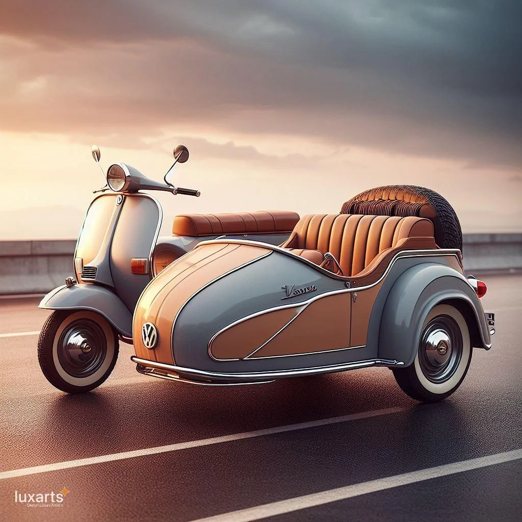 Vintage Ride: Vespa and Volkswagen Sidecars for Retro Adventures luxarts vespa and volkswagen sidecar 0 jpg