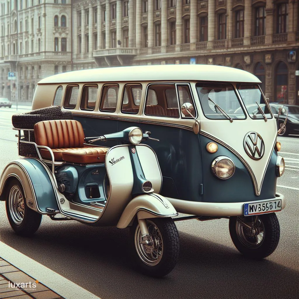 Vintage Ride: Vespa and Volkswagen Sidecars for Retro Adventures luxarts vespa and volkswagen sidecar 11 jpg