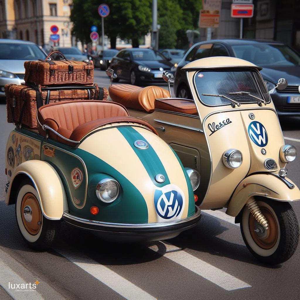 Vintage Ride: Vespa and Volkswagen Sidecars for Retro Adventures luxarts vespa and volkswagen sidecar 17 jpg