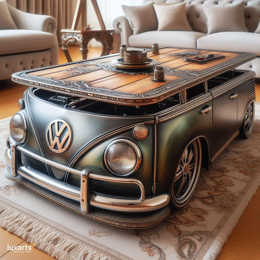 Vintage Charm: Volkswagen Bus-Inspired Coffee Tables for Retro Décor luxarts volkswagen bus inspired coffee table 3 jpg