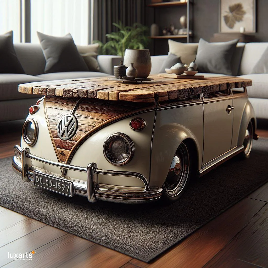 Vintage Charm: Volkswagen Bus-Inspired Coffee Tables for Retro Décor luxarts volkswagen bus inspired coffee table 8 jpg