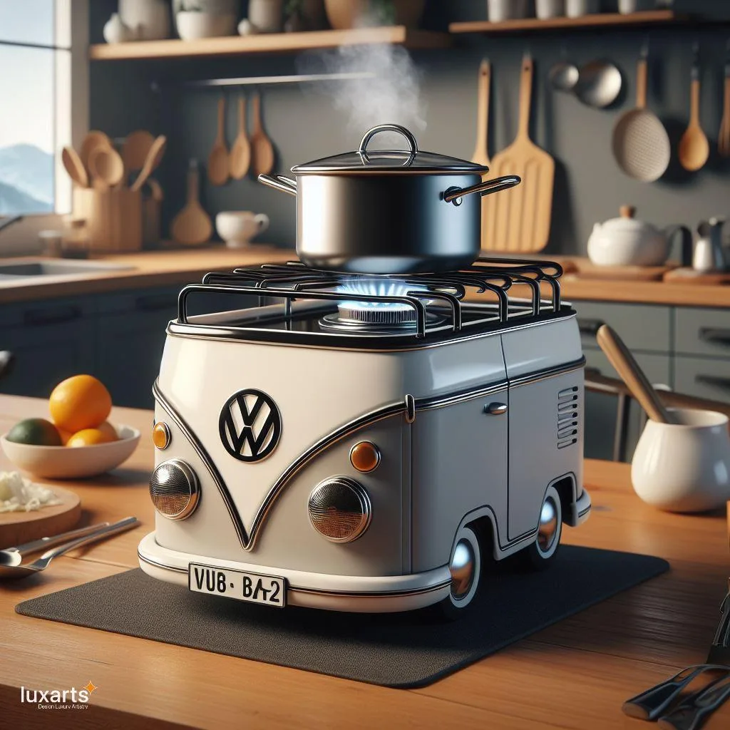 Volkswagen Bus Inspired Mini Gas Cooker: Retro Charm for Outdoor Cooking