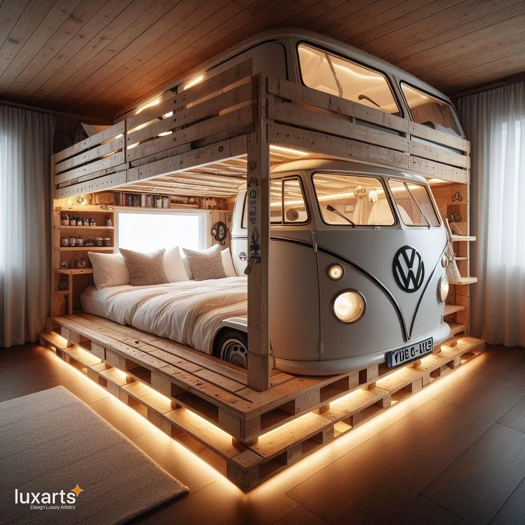 Volkswagen Wooden Pallet Bunk Bed Adds Vintage Flair to Bedrooms