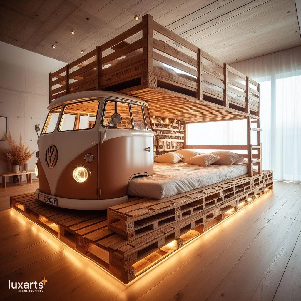 Volkswagen Wooden Pallet Bunk Bed Adds Vintage Flair to Bedrooms