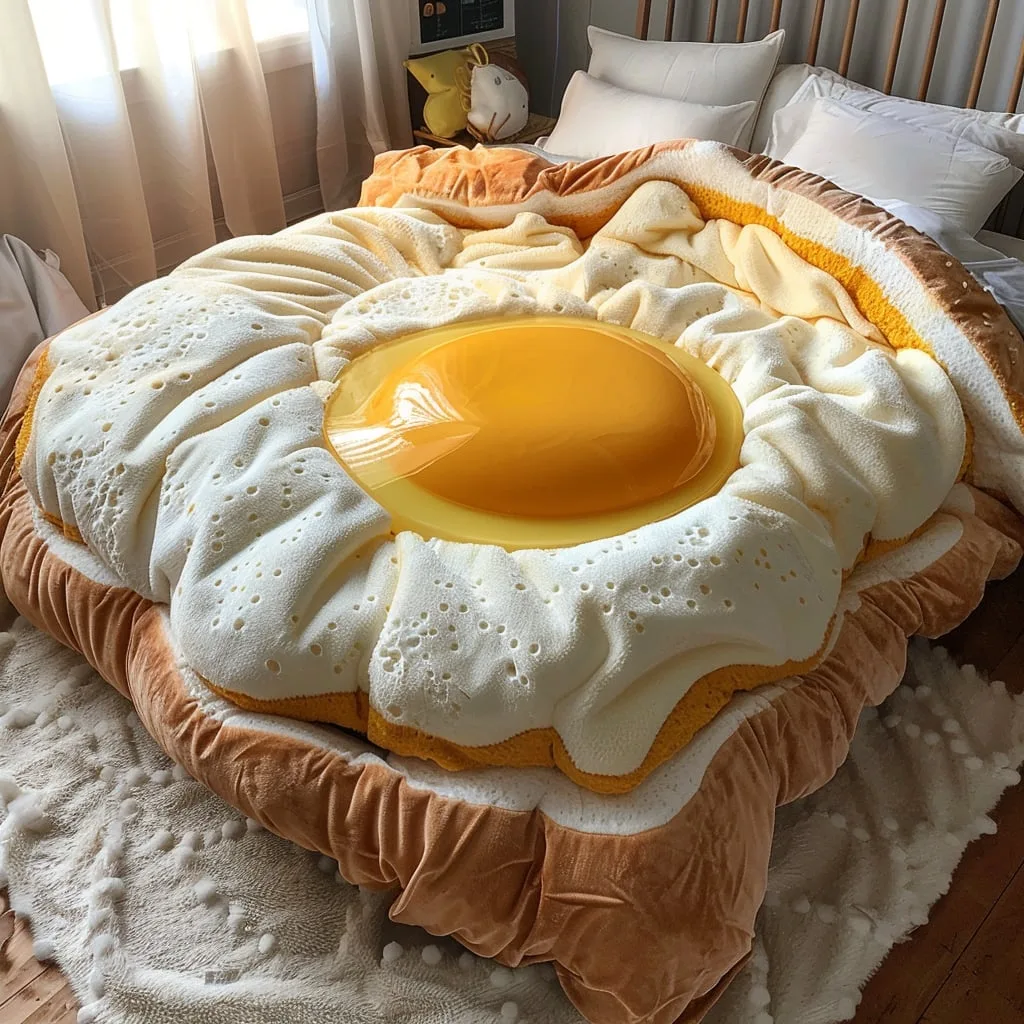 Breakfast-Inspired Beds for a Delicious Start to Your Day Indulge in Comfort Food 2Fried Egg Bed jpeg