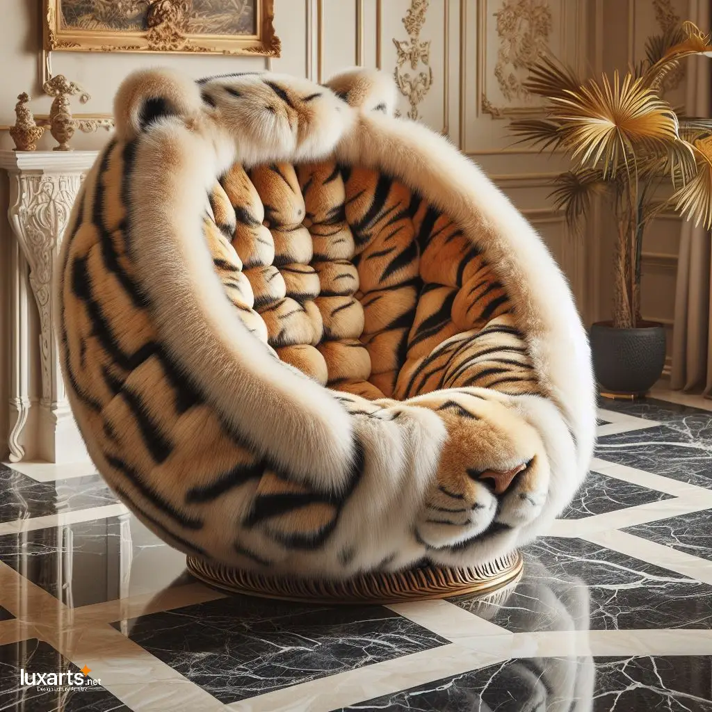 Wild Comfort: Animal-Shaped Fur Lounge Chairs for Nature-Inspired Relaxation luxarts animal shaped fur lounge chairs 10