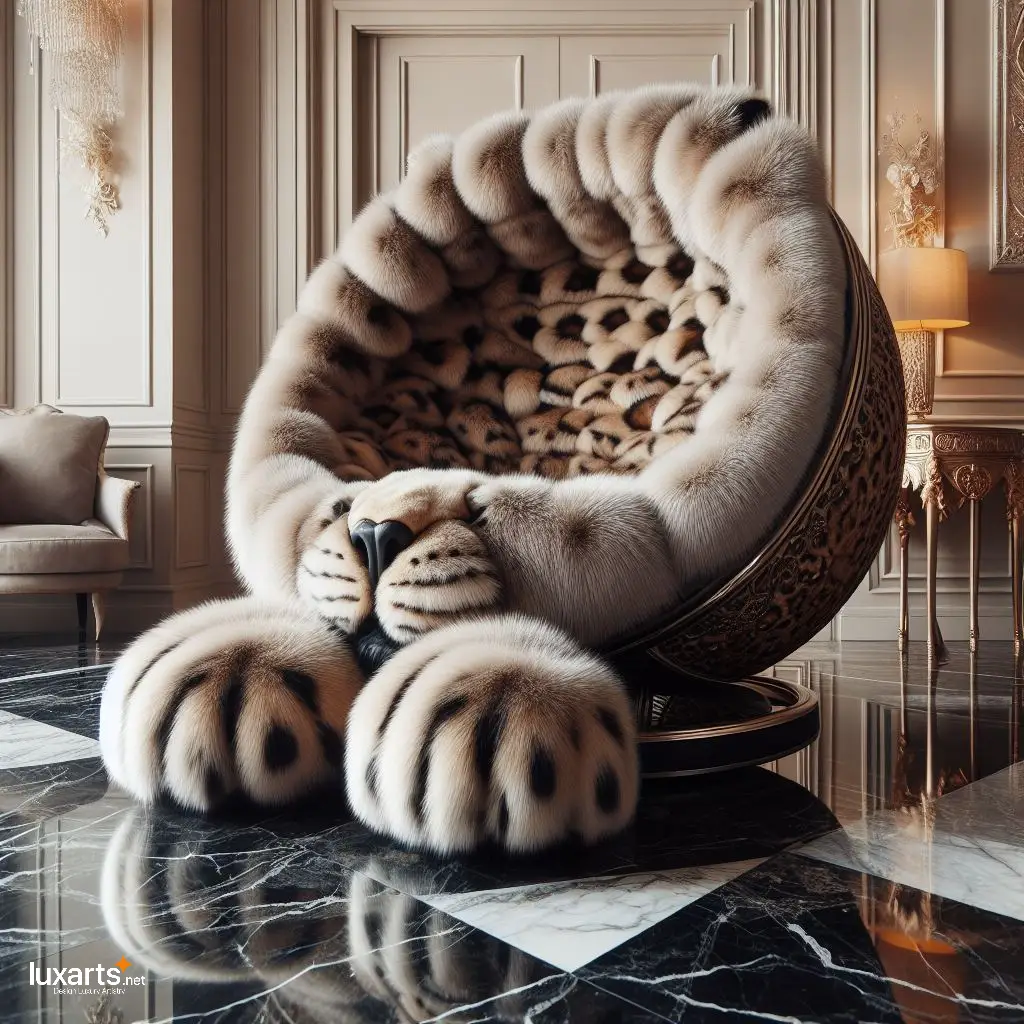 Wild Comfort: Animal-Shaped Fur Lounge Chairs for Nature-Inspired Relaxation luxarts animal shaped fur lounge chairs 13