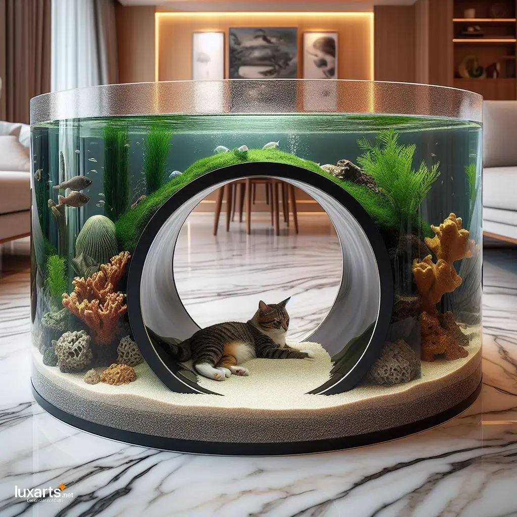 Feline Oasis: Aquariums with Cat Tunnels for Whimsical Kitty Adventures luxarts aquariums with cat tunnels 11