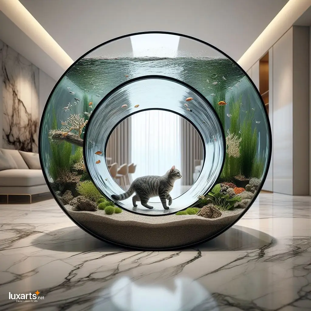 Feline Oasis: Aquariums with Cat Tunnels for Whimsical Kitty Adventures luxarts aquariums with cat tunnels 12