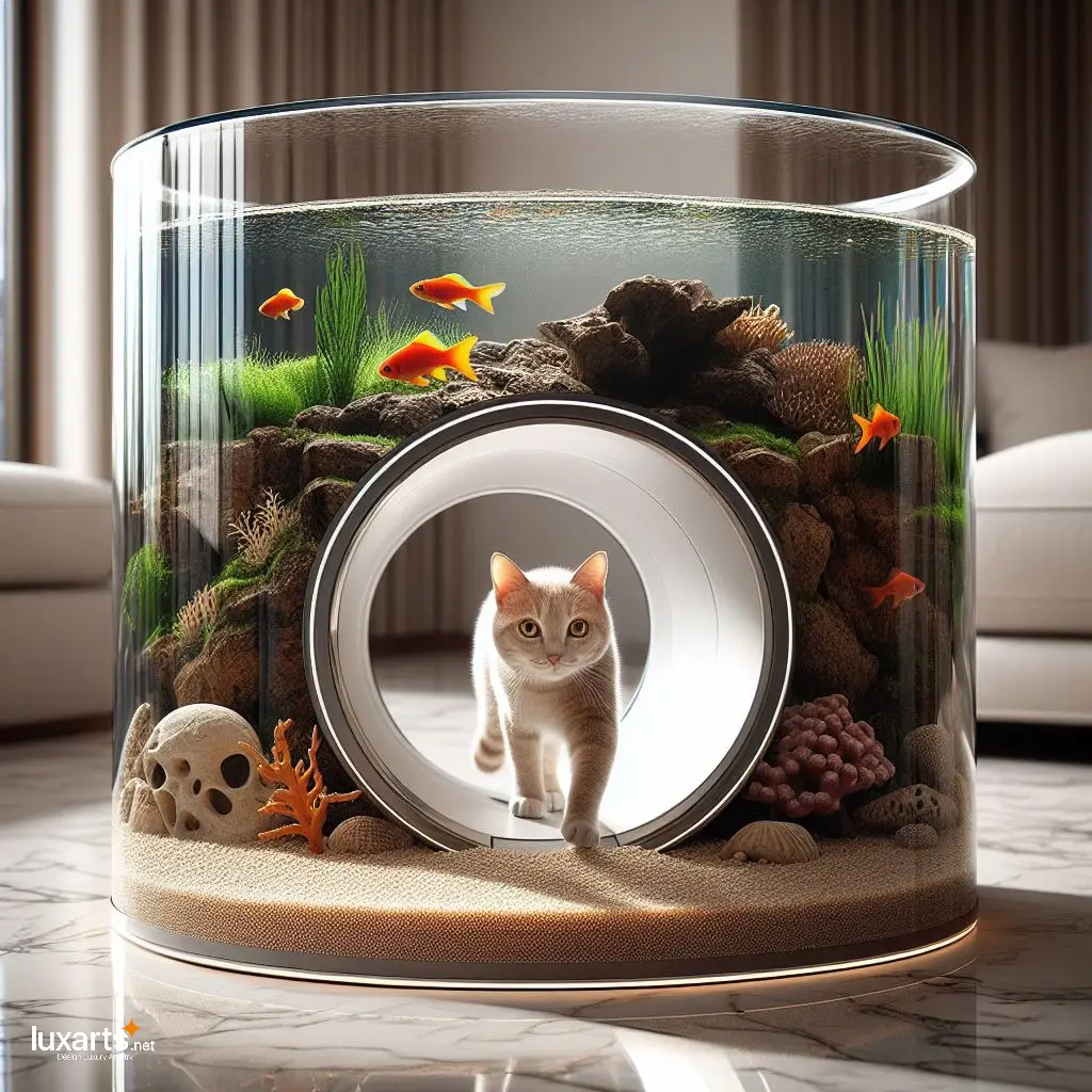 Feline Oasis: Aquariums with Cat Tunnels for Whimsical Kitty Adventures luxarts aquariums with cat tunnels 13