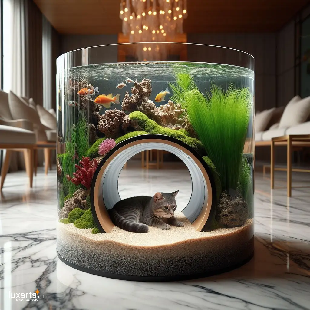 Feline Oasis: Aquariums with Cat Tunnels for Whimsical Kitty Adventures luxarts aquariums with cat tunnels 14