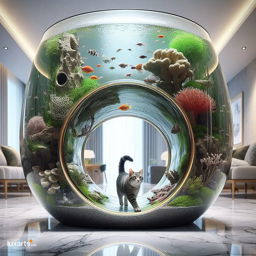 Feline Oasis: Aquariums with Cat Tunnels for Whimsical Kitty Adventures luxarts aquariums with cat tunnels 4