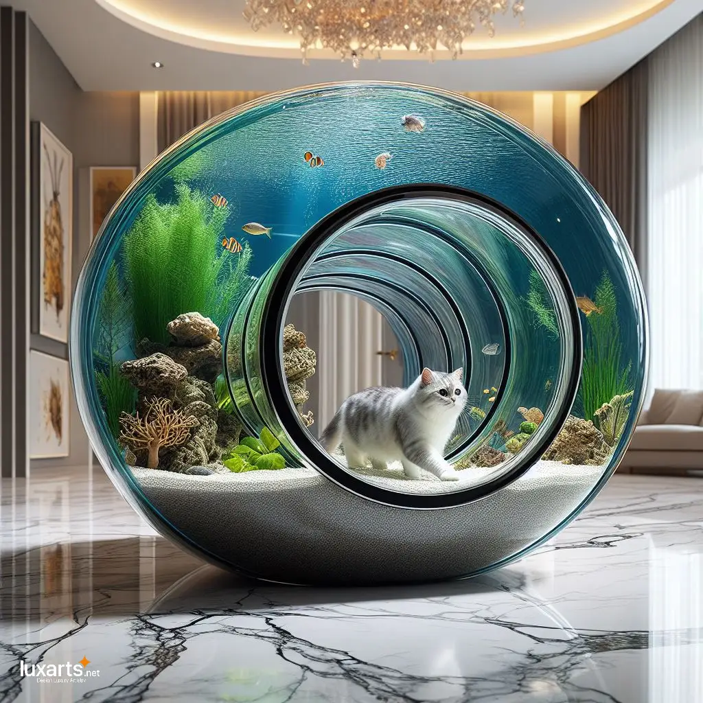 Feline Oasis: Aquariums with Cat Tunnels for Whimsical Kitty Adventures luxarts aquariums with cat tunnels 5