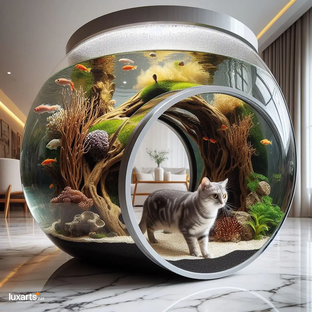 Feline Oasis: Aquariums with Cat Tunnels for Whimsical Kitty Adventures luxarts aquariums with cat tunnels 6