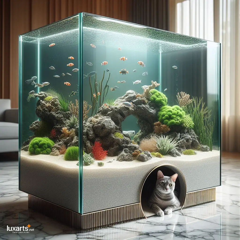 Feline Oasis: Aquariums with Cat Tunnels for Whimsical Kitty Adventures luxarts aquariums with cat tunnels 9