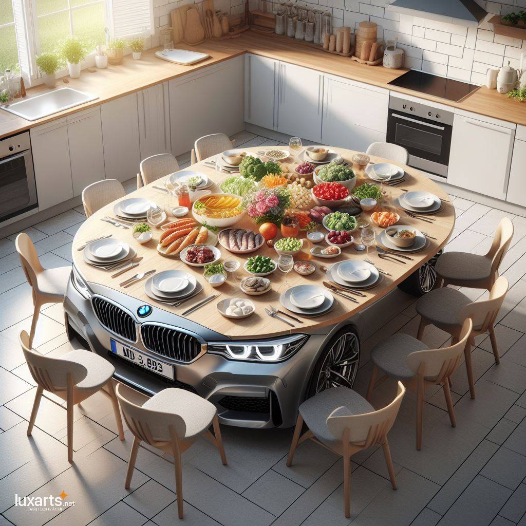 BMW Shaped Dining Table: A Fusion of Automotive Design and Functional Furniture luxarts bmw dining table 4