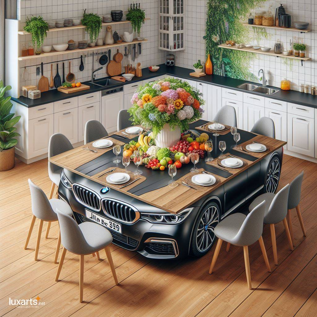 BMW Shaped Dining Table: A Fusion of Automotive Design and Functional Furniture luxarts bmw dining table 8